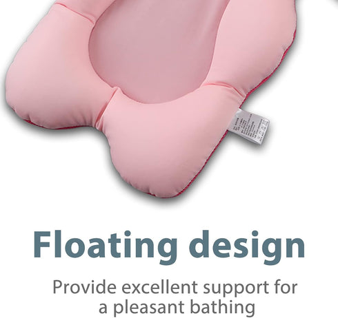 Cryfokt Baby Bath Pad, Non Slip Newborn Bathtub Mat Adjustable Bath Pillow Soft Fabric Cartoon Shaped Floating Bath