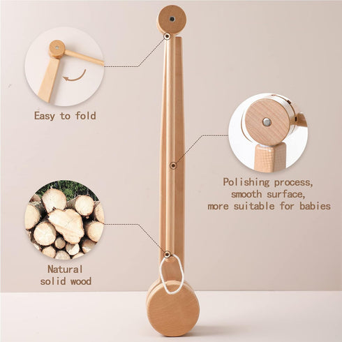 19-37 inches Baby Crib Mobile Arm,HBM Wooden Mobile Arm for Crib Mobile Hanger for Crib Baby Girl Nursery Decor