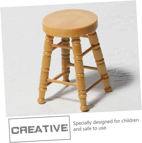 ERINGOGO 8 Pcs Dollhouse Stool - 1:12 Miniature Round Stool Dollhouse Round Stool & Bar Counter Chair Ornament