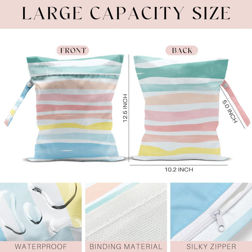 zcyxuuw 3 Pcs Wet Bag, Wet Dry Bag, Waterproof Bag, Small Laundry Bag, Wet Bag for Pool, Beach, Swimsuit, Makeup Bag
