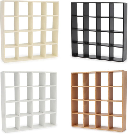 1/12 16 Miniature Furniture Storage Rack Dollhouse Furniture Grid Shelf Bookshelf Display Shelf Wall Rack Stand Mini