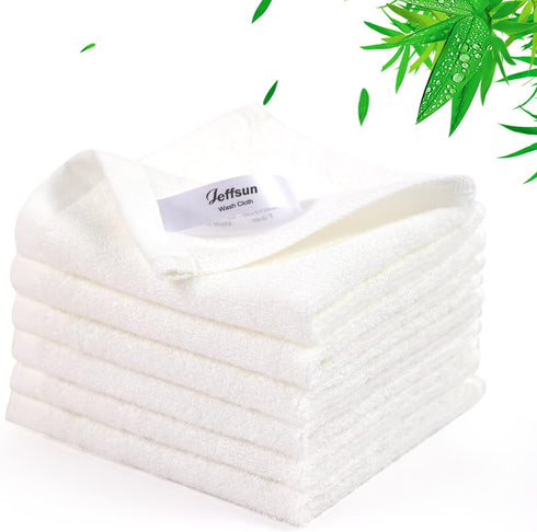 Baby Washcloths 6 Pack, 10x10 inch Heavenly Soft Small White Wash Cloths