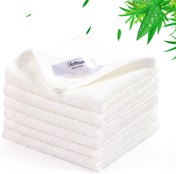Baby Washcloths 6 Pack, 10x10 inch Heavenly Soft Small White Wash Cloths