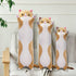 Long Cat Plush Pillow, Brown Cat Body Pillow, Soft Plushies Kawaii Stuffed Kitten Toy for Kids, Girlfriend (Brown, 43.3