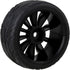 Mxfans 4 Pieces RC1:10 Rubber Tyres with Plastic Rims - Black Kit for On Road Car