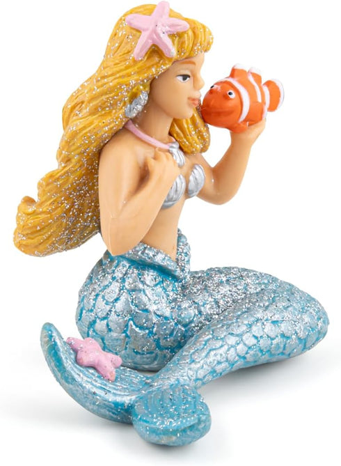 Papo Hand-Painted Figurine - The Enchanted World Silver Mermaid - 39107 - Collectible for Children