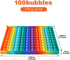 7.8in Big Size P0pp Math Toys, Rainbow Square Fidget Toy for Stress Relief and Math Manipulatives