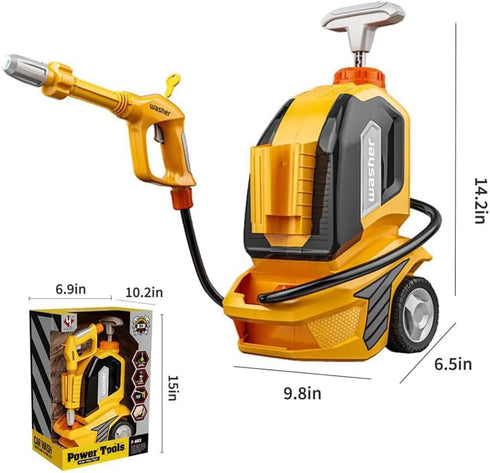 YEIBOBO Kids Water Pressure Washer Tools, Car Wash Gun with Scraper and Sponge for Pretend Play