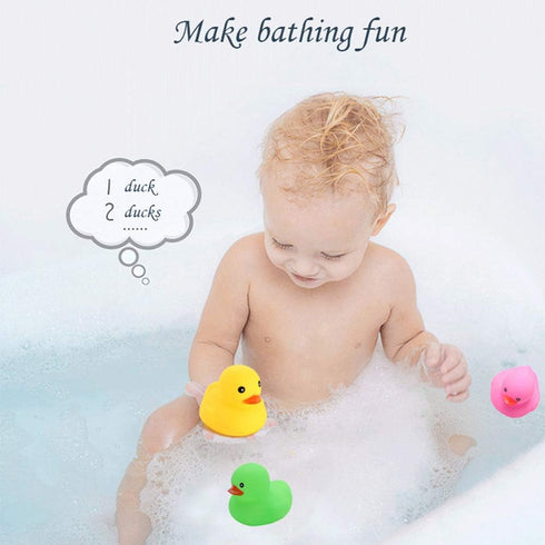 YUERFEILA 15 (2.2) Bath Duck Toys PCS Colorful Mini Rubber Ducks Squeak and Float Duckies Baby Shower Toy Party