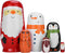 Yoption 6Pcs Christmas Russian Nesting Dolls, Handmade Wooden Santa Claus Dolls Gift for Kids