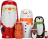 Yoption 6Pcs Christmas Russian Nesting Dolls, Handmade Wooden Santa Claus Dolls Gift for Kids