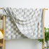 Cozy Gray-30x30 Cotton Knitted Checkered Baby Blanket for Boys and Girl Soft Lightweight Receiving Blanket for Nursery
