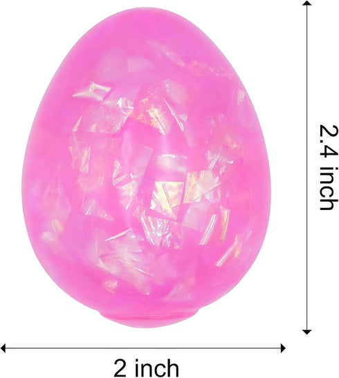 Howzcci 12 Pack Easter Eggs Squishy Squeeze Toys, Easter Basket Stuffers, Easter Egg Hunt Fillers, Egg Stress Balls