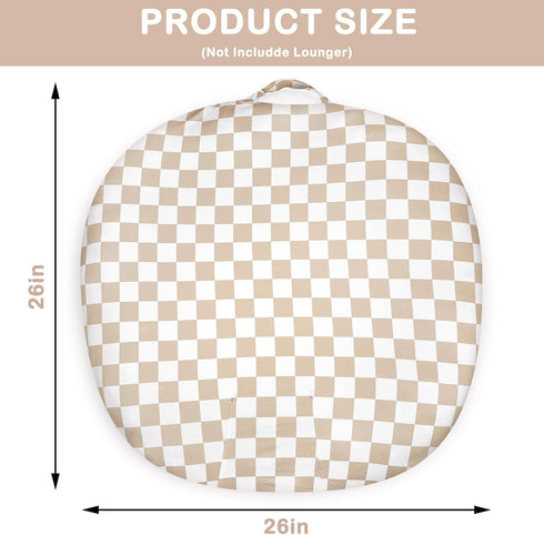 DILIMI Nursing Pillow Cover and Newborn Lounger Cover for Babies, Infant Lounger Cover, Light Brown Checkerboard
