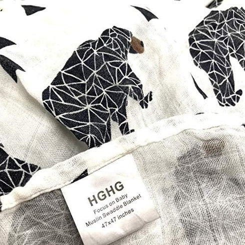 47" 47" Cute Organic Cotton Muslin Swaddle Blankets Premium Receiving Blanket for Boys & Girls x Baby Bear Blanket