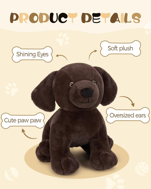 24" MaoGoLan Giant Chocolate Lab Stuffed Animal, Adorable and Cuddly Large Labrador Dog Plush,Stuffed Puppy Throw