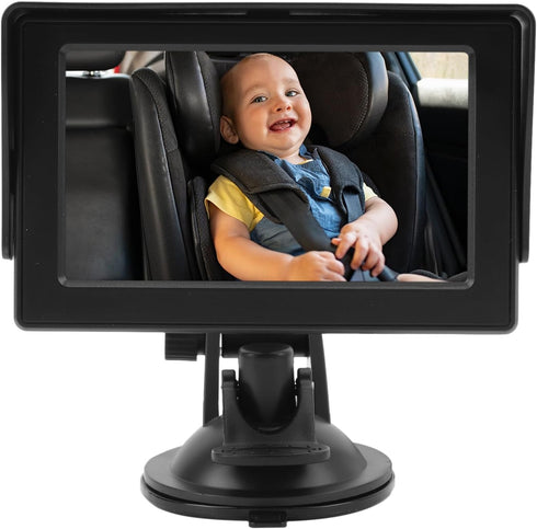 Fesjoy 4.3" 1080P 2 Baby Car Camera Monitor Backseat Camera with Night Vision for Infant Safety (with Lights)