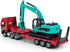 Flatbed Truck Toy with Crawler Excavator - Metal Diecast Construction Vehicles 2 in 1 Vehicle Playset for Boys