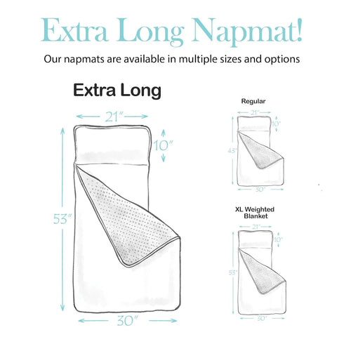Cozy JumpOff Jo Extra Long Nap Mat for Kids - Kids Rest Mat with Removable Pillow and Ultra Soft Blanket for Preschool