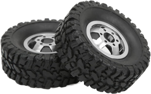 Hub Wheel Rims with Soft Rubber Tires, 4WD Aluminum Alloy Wheel Hub for WPL C14 C24 B14 B24 B16 B36 RC Car