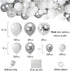 White and Silver Balloons Garland Arch Kit, 5"10 Inch 12" Metallic Confetti Latex Balloons for Party Decor