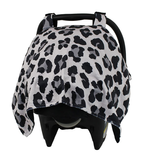 Dear Baby Gear Deluxe Car Seat Canopy, Double Layer, Gray Leopard Print, 40 x 30 Inches