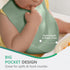 Set 3 Cuddle Campus of Silicone Bibs for Babies & Toddlers,Soft Adjustable Bibs with Pocket Food Catcher for Baby