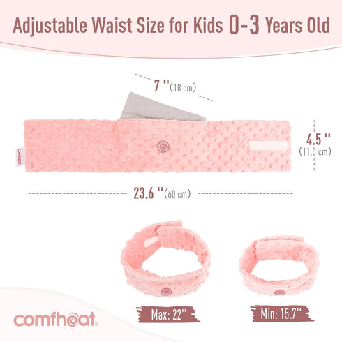 Colic and Gas Relief for Newborns - Flaxseed Heated Tummy Wrap, Baby Swaddling Belt for Upset Stomach Relief (Pink)