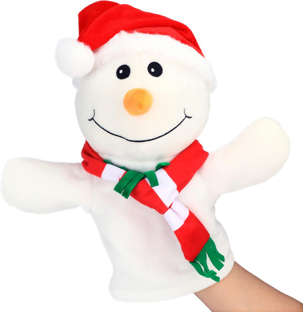Hopearl Plush Christmas Snowman Hand Puppet, Interactive Storytelling Toy for Kids, 17''