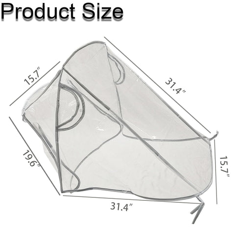 KIMILEAY Unisize Pet Stroller Rain Cover, EVA Transparent Waterproof & Windproof Cover for Snow Rain Wind, Foldable