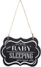 WINOMO Baby Sleeping Sign, "Shhh BABY SLEEPING" Please Knock Softly, Wood Decorative Nursery Hanging Plaque