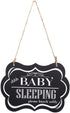 WINOMO Baby Sleeping Sign, "Shhh BABY SLEEPING" Please Knock Softly, Wood Decorative Nursery Hanging Plaque