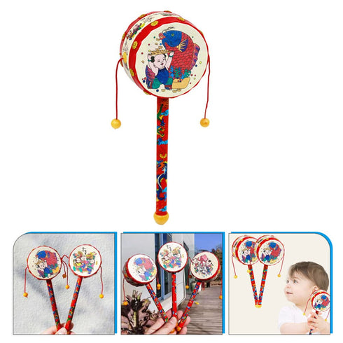 Baby Rattle - Handheld Soothing Toy, Wooden Rattle for Babies