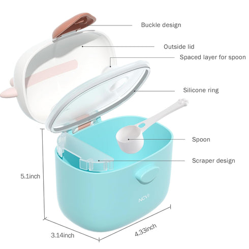NCVI Baby Formula Dispenser On The Go, Formula Container To Go, Formula Holder for Travel, Outdoor Picnic with Baby