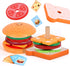 Wooden Burger Sandwich Stacking Toys - Montessori Educational Play Food for Toddlers, Christmas Birthday Gift for Kids