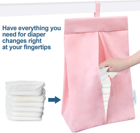 SPRINGSPIRIT Diaper Stacker Caddy Organizer, Easy Access & Dustproof Portable Hand Free Diaper Holder - Pink
