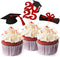 Red Glitter Graduation Cupcake Topper Class of 2025, Food/Appetizer Picks for Graduation Party (24pcs)