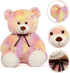 Tezituor 40in Giant Teddy Bear, Big Stuffed Animal Plush, Rainbow Yellow Soft Gifts for Baby Shower, Birthday