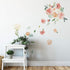 Peony Flowers Wall Stickers DIY Leaves Wall Decals Art Decor for Living Room, Girls Bedrooms