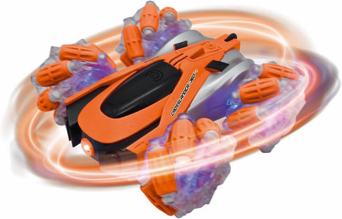 Lexibook - Crosslander Glow-in-The-Dark Radio Control car, Remote Control, Rechargeable, Electronic Action Game, Orange/Black, RC21