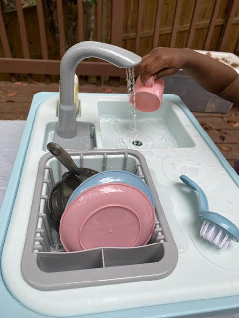 Asweets Color Changing Kitchen Sink Toys, Toddler Sink Toys with Running Water, Pretend Play Toys with Upgraded Faucet