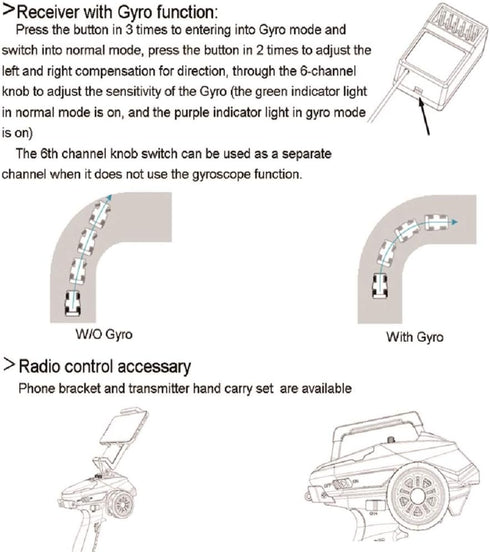 X6 6 Channel RC Radio Transmitter and Receiver X6FG Built-in Gyro for Remote Car/Boat/Tank