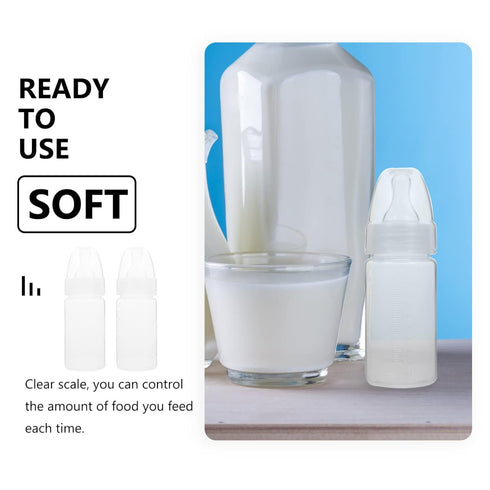 EXCEART 5Pcs Newborn Disposable Milk Bottles, Clear Scale Milk Powder Bottles for Babies (White)