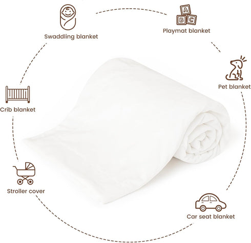 50x60 Inches david's kids Micro Fleece Minky Baby Throw Blanket for Boys Girls Neutral with Double Layer and Soothing