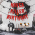 Quimoy Halloween Birthday Decorations, Have a Killer Birthday Banner with 12 Pcs Bat Wall Stickers for Party
