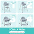 4 1 6-36 BABY JOY Baby High Chair, in Convertible High Chair with Adjustable Legs, Double Removable Tray, Safety