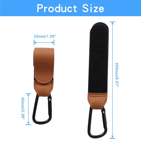 2 Bonsicoky Pcs Stroller Hooks for Diaper Bag - Durable Leather Stroller Straps Diaper Bag Hooks - Stroller Clips