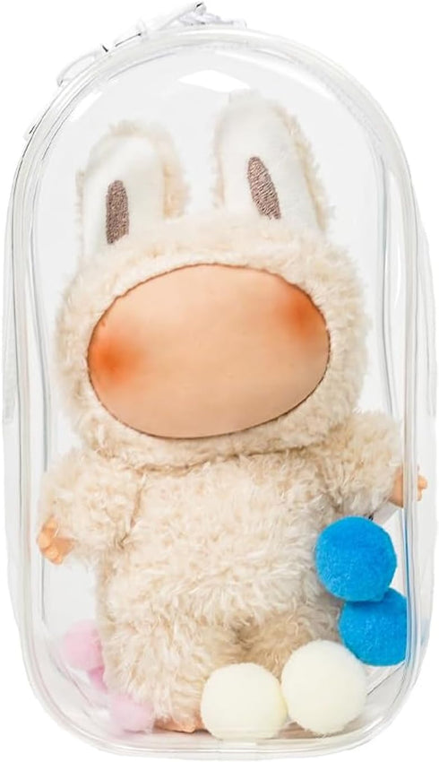 ICEICE Clear Display & Storage Case for 17cm Doll PVC Bag with Detachable
