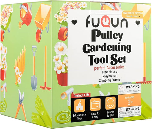 FUQUN Treehouse Accessories for Kids, Pulley with Bucket Cable, 2 Sets, Black