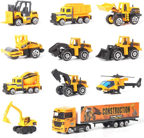 Set 3 4 5 Jenilily Construction Toys Truck Die-cast Vehicle Transporter Car Excavator Dump Truck Digger Backhoe